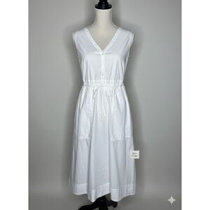 GAP SLEEVELESS WHITE CASUAL CLASSIC COASTAL HANKY HEM DRESS SIZE PETITE LARGE